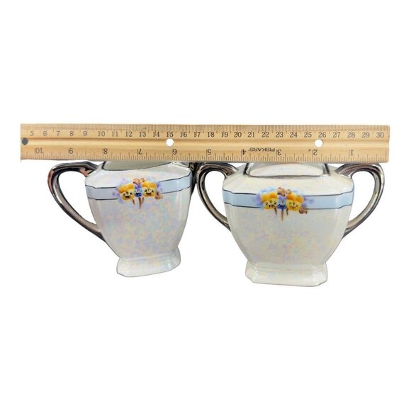 Vintage Germany Porcelain Ohme Sugar And Creamer W Tray Set 3 Signed J G Beard - Picture 8 of 16